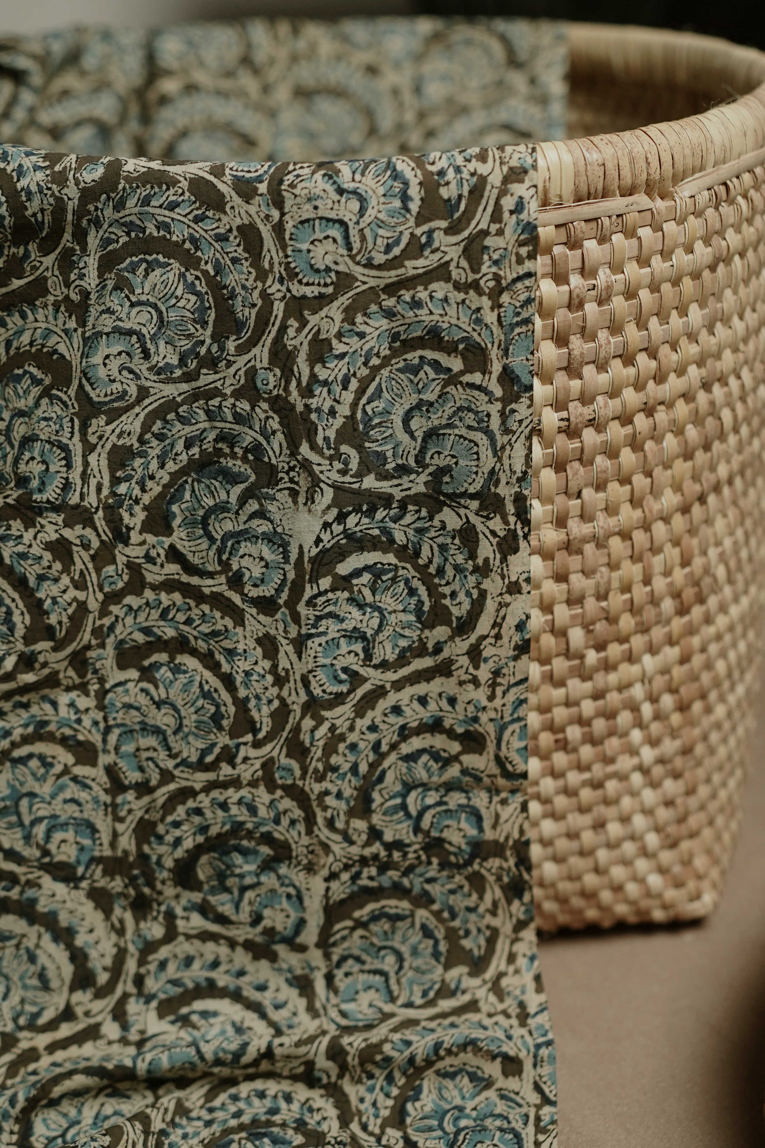 Olive Green Printed kalamkari Cotton Fabric-0.7 m - Image 2