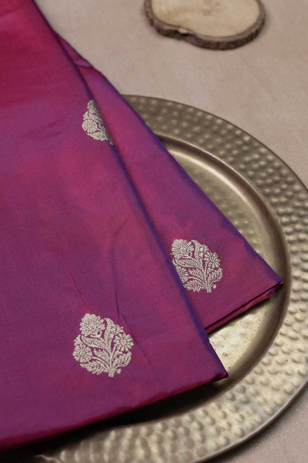 Pink with Kadhwa Motifs Banarasi Silk Fabric - 0.55m - Image 2