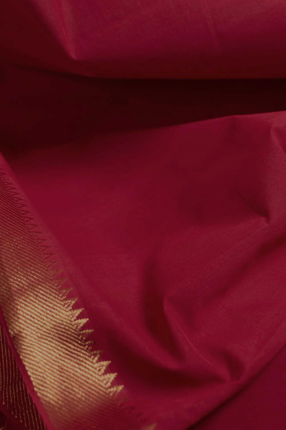 Kumkum Red Mangalagiri Border Cotton Fabric - 0.5m - Image 2