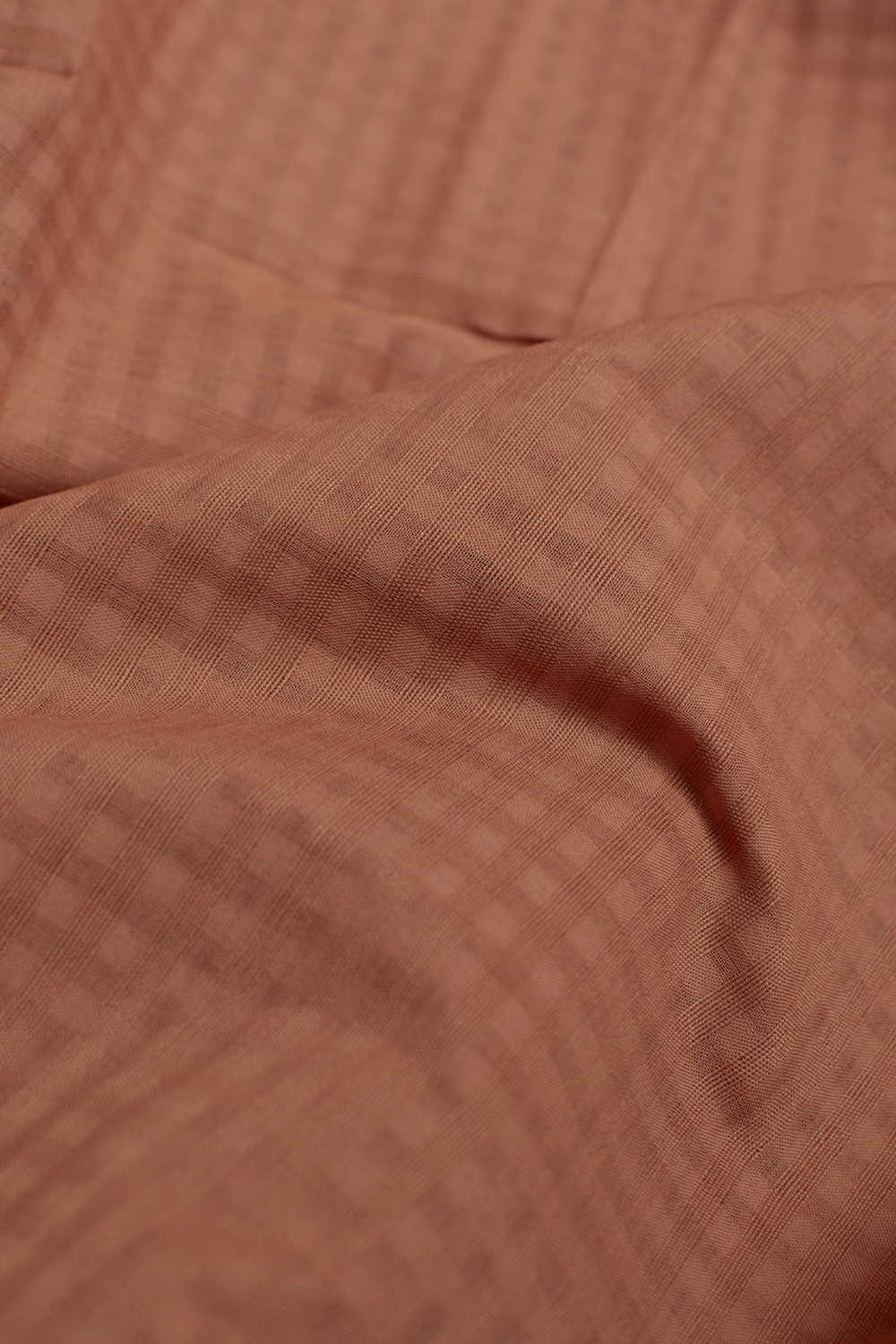 Deep Beige Mangalagiri Boddu Checks Cotton Fabric - 0.5m - Image 3