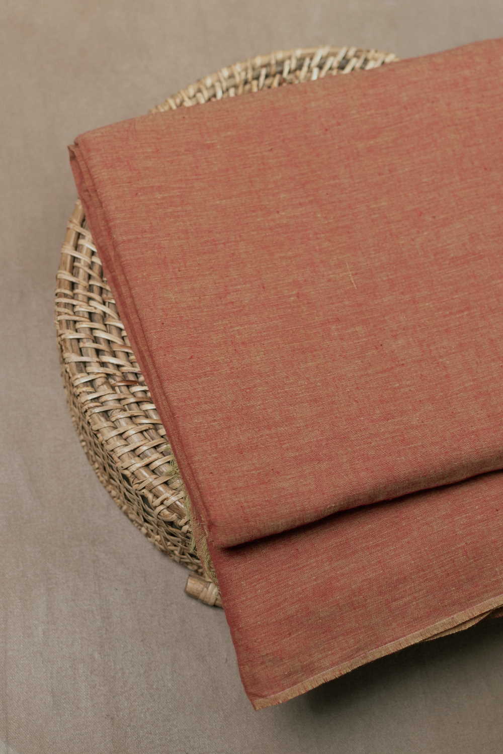 Softest Orange Handwoven Mul Cotton Fabric - 0.8m - Image 2