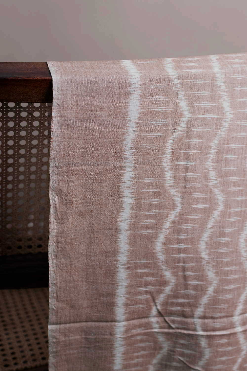Beige Orissa Ikat Cotton Fabric - 1.55m - Image 3