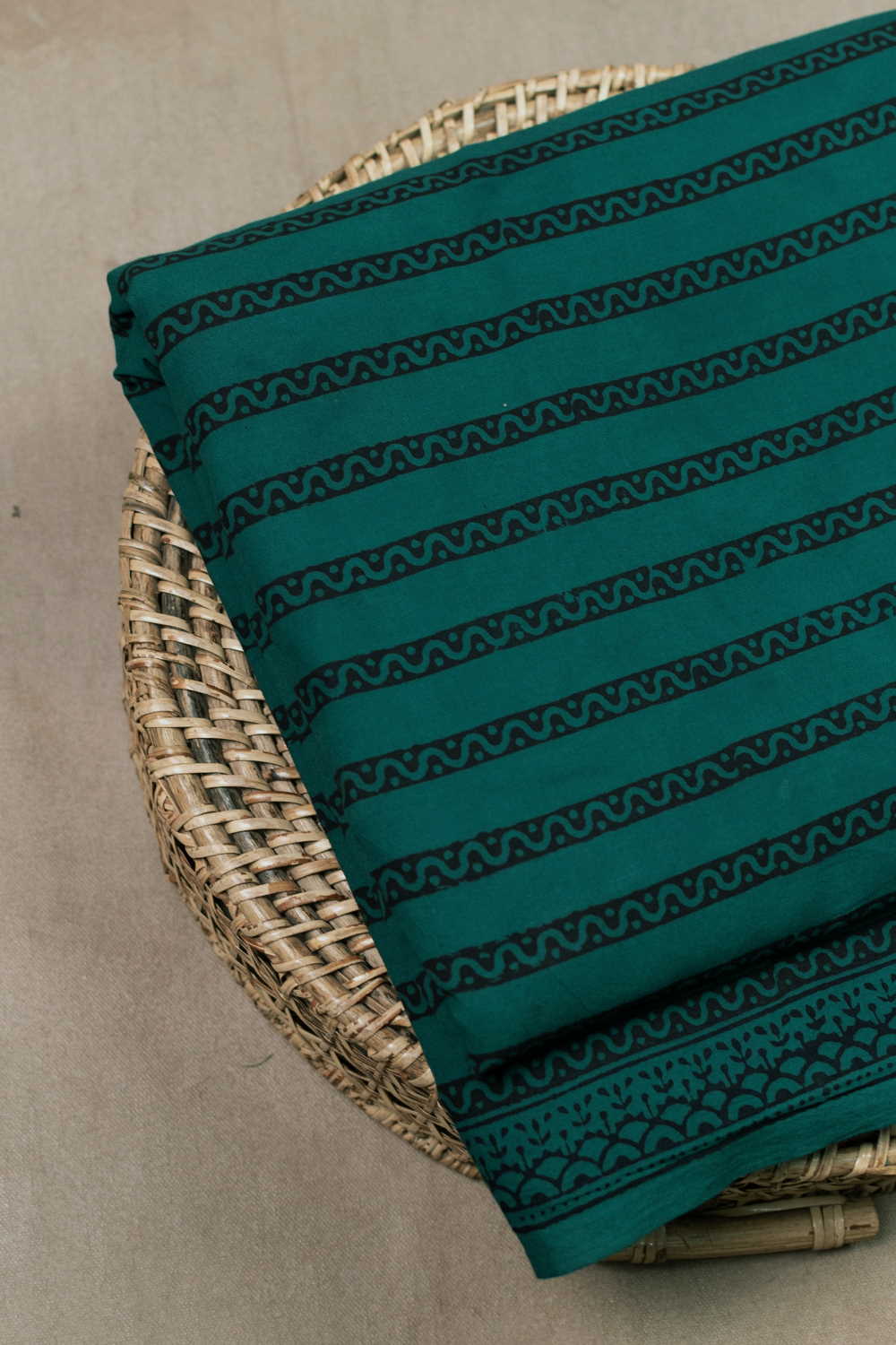 Pine Green Bagh Cotton Fabric - 0.9m