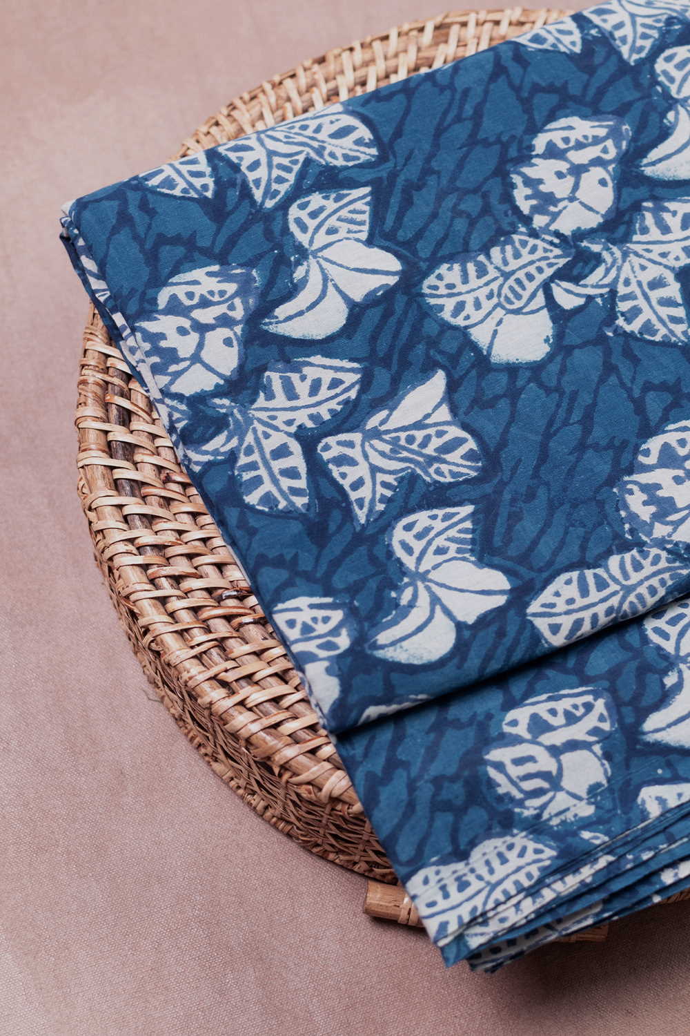 Indigo Garden Dabu Cotton Fabric - 1.8m