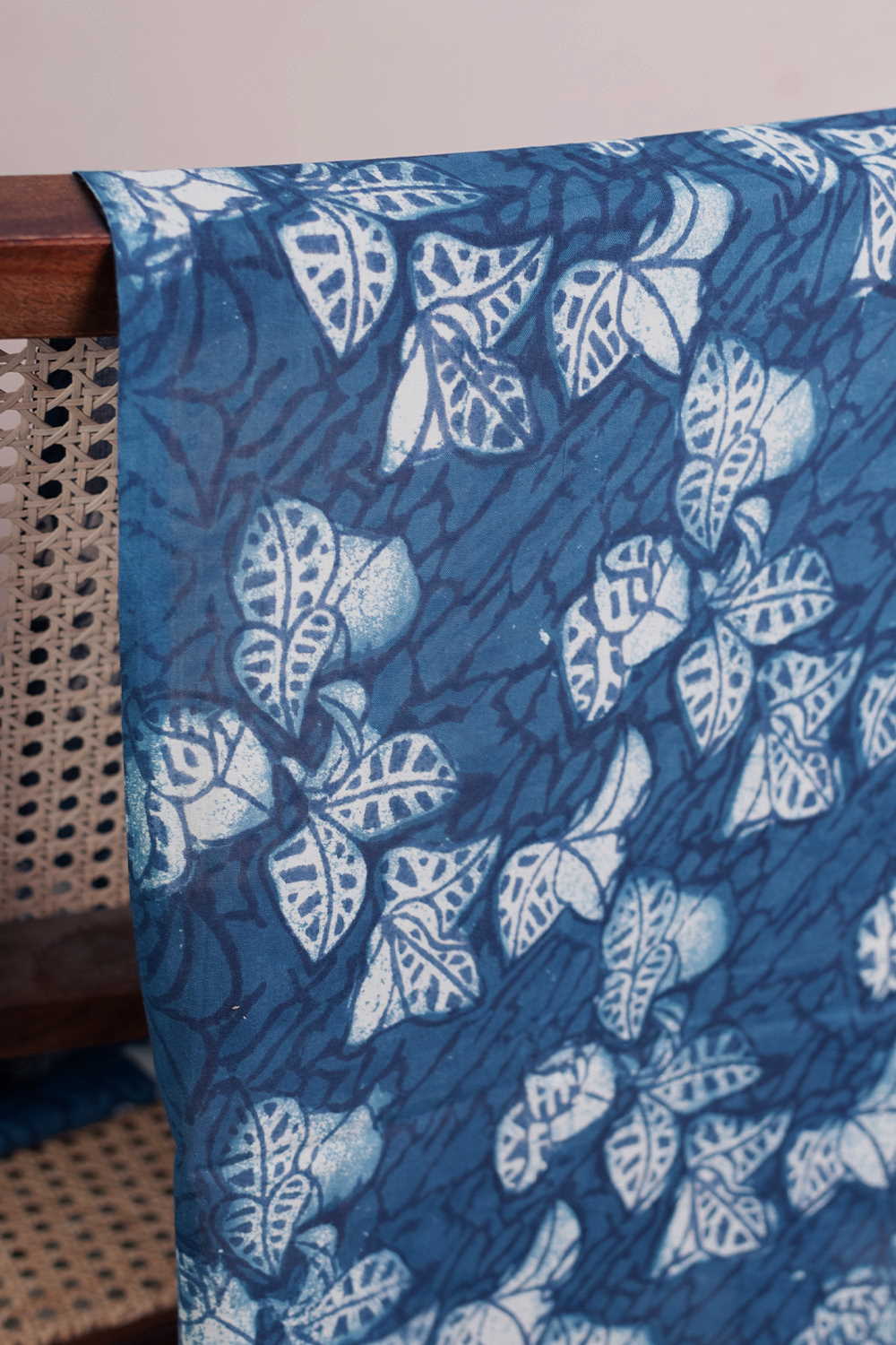 Indigo Garden Dabu Cotton Fabric - 1.8m - Image 2