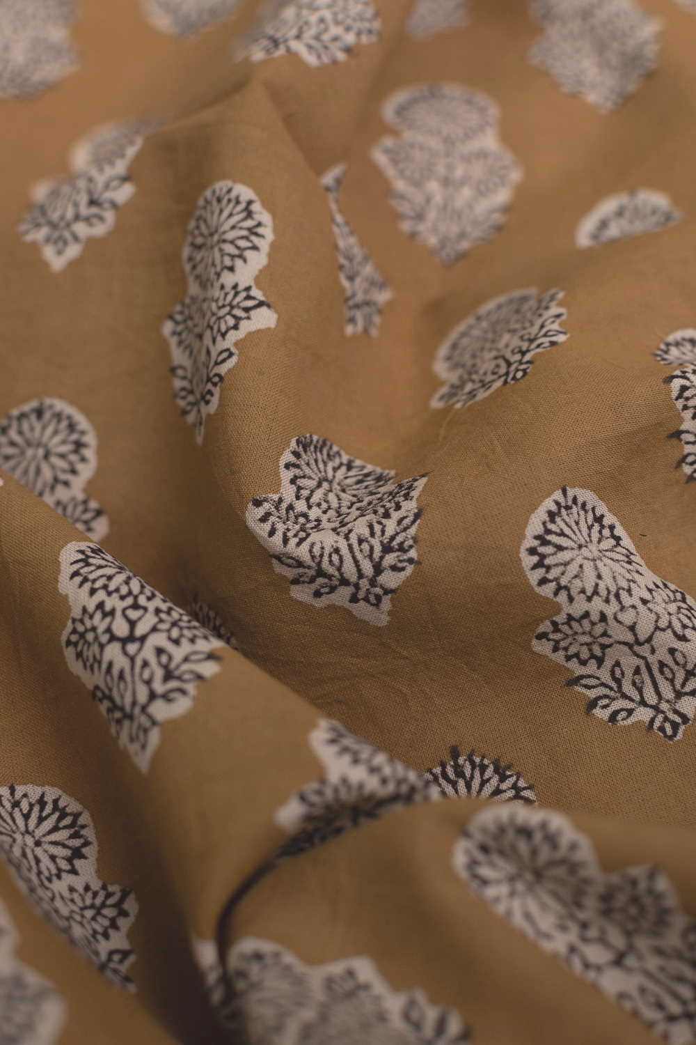Mustard Yellow Bagru Cotton Fabric - 2m - Image 2