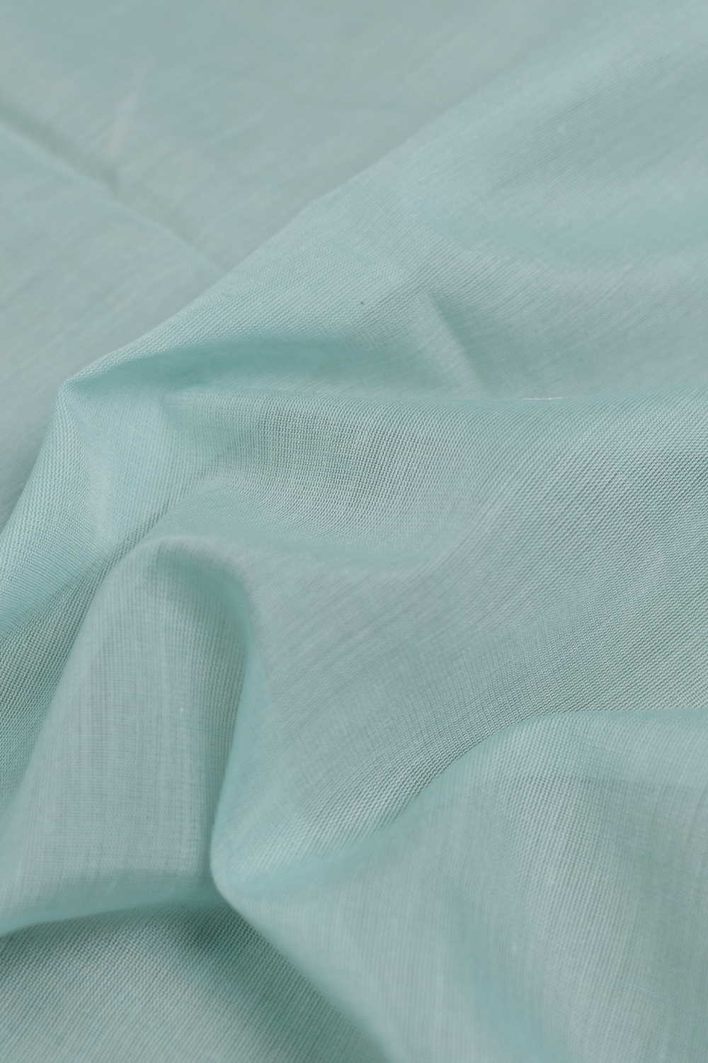 Creamy Green Handwoven Cotton Chanderi Fabric - 0.8m - Image 3