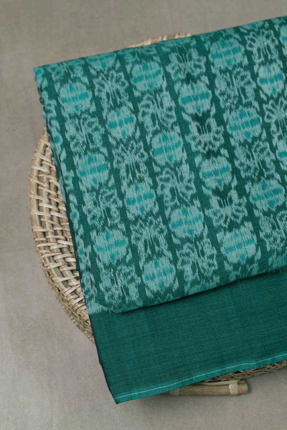 Green Orissa Ikat Cotton Fabric - 0.5m