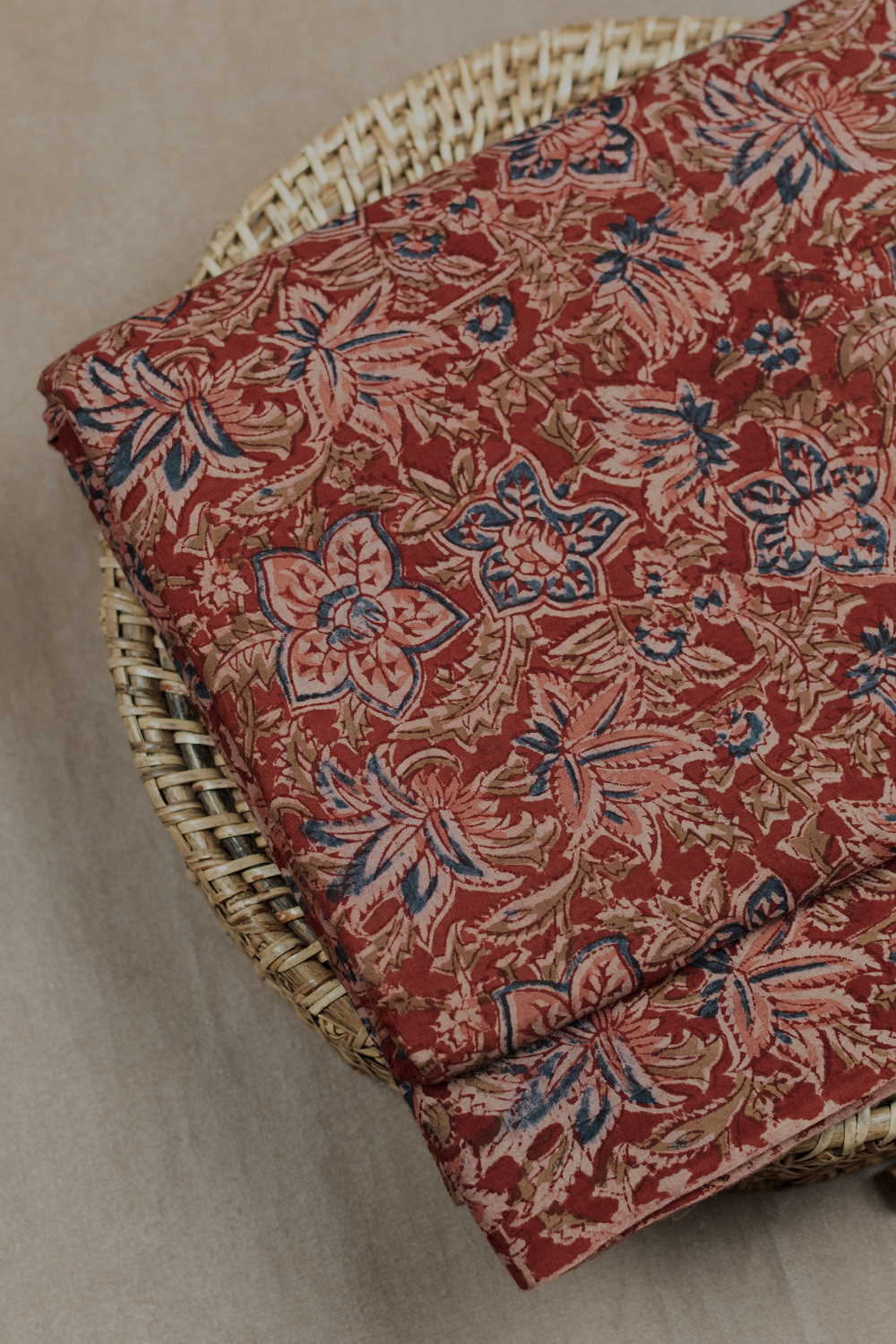 Ditzy Floral Printed kalamkari Cotton Fabric - 0.75m