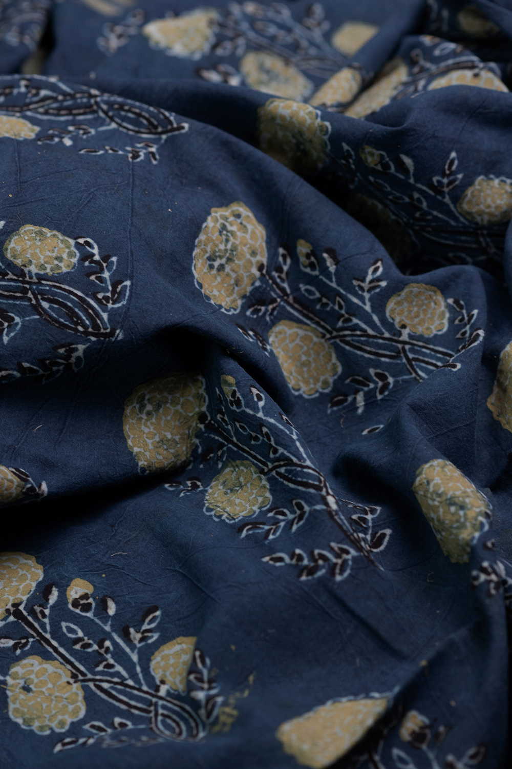 Faded Indigo Ajrak Cotton Fabric - 1.3m - Image 2
