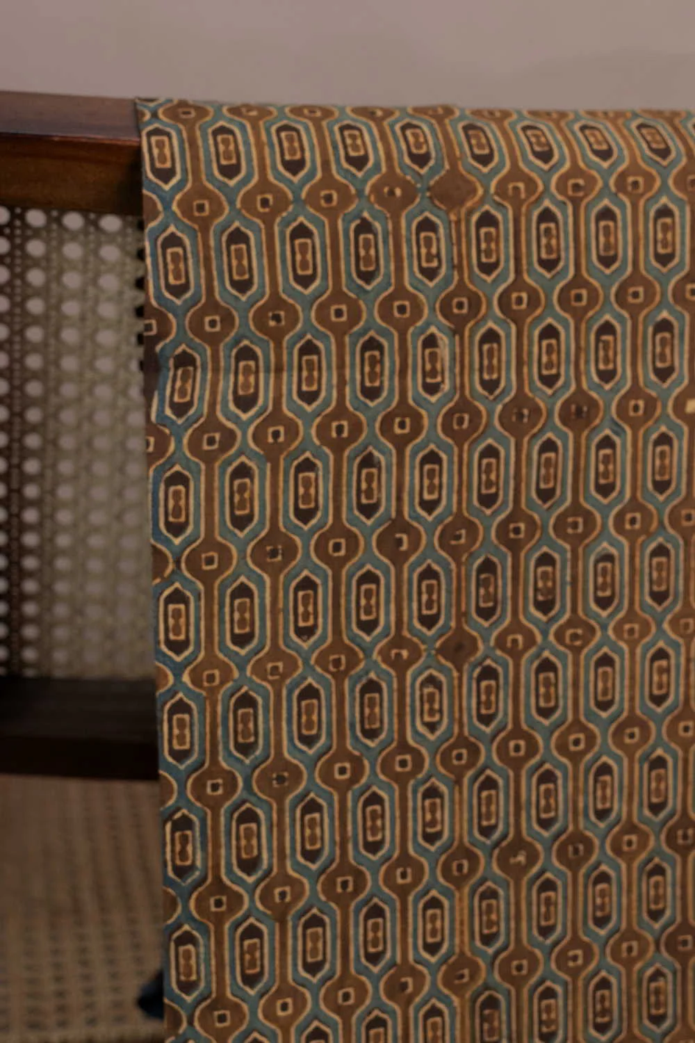 Patterned Design Ajrak Cotton Fabric - 1.5m - Image 2