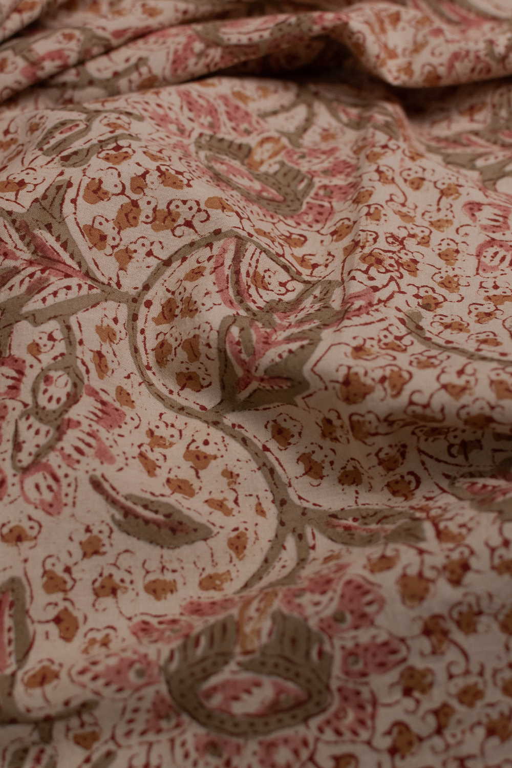 Pastel Garden Printed kalamkari Cotton Fabric - 0.55m - Image 3