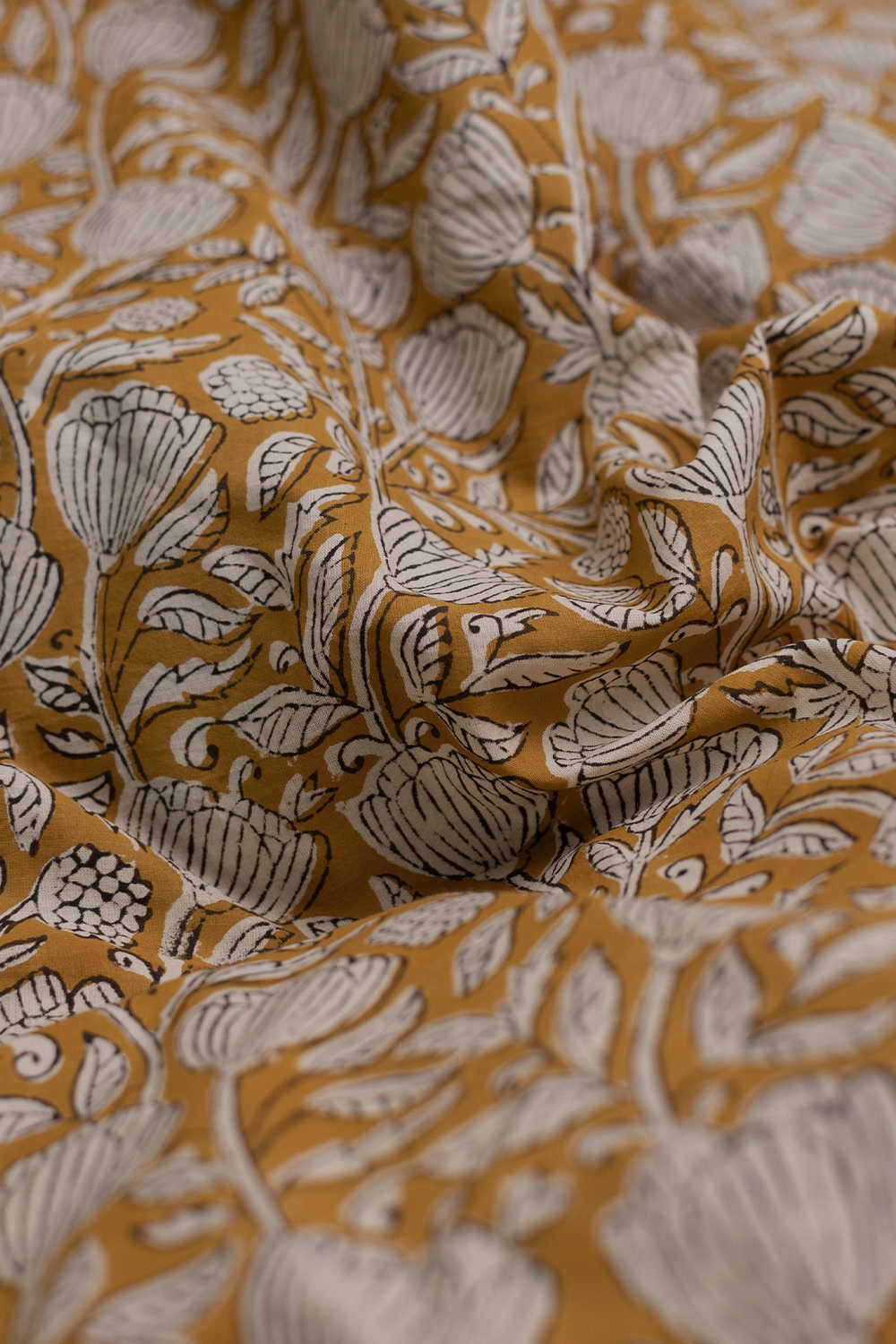 Yellow Garden Bagru Cotton Fabric - 1.5m - Image 3