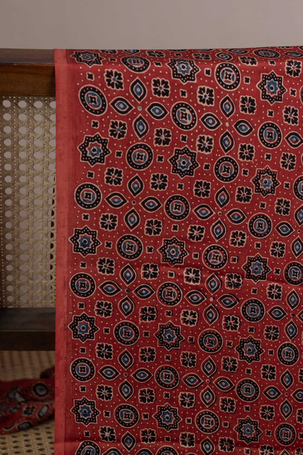 Motifs - Maroon Ajrak Modal Silk Fabric - 0.7m