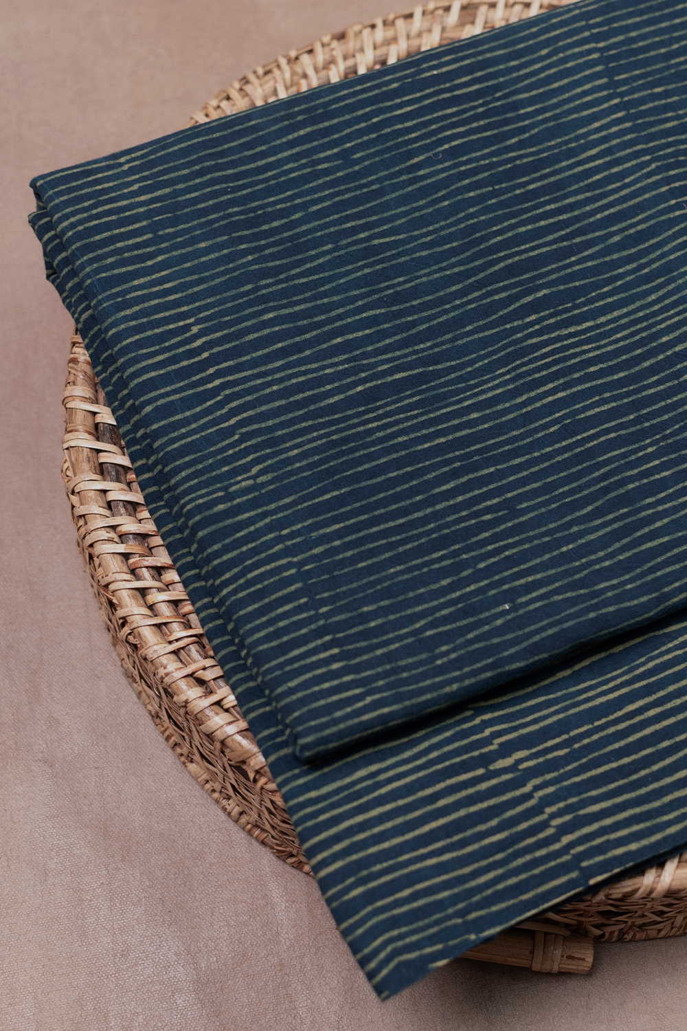 Subdued Indigo Ajrak Cotton Fabric - 0.7m