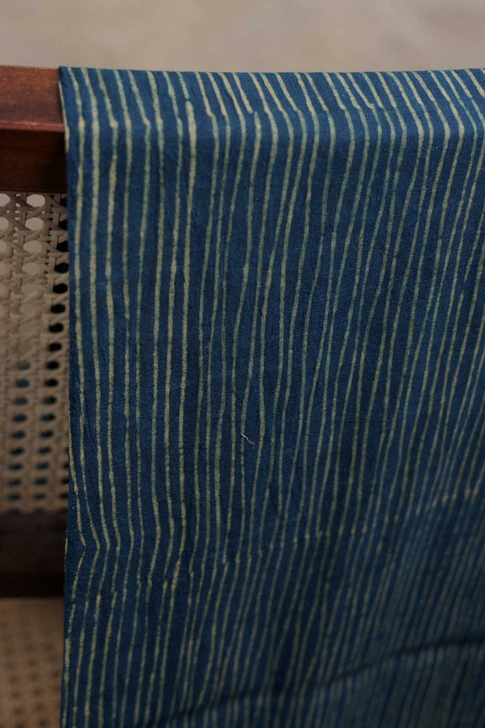 Subdued Indigo Ajrak Cotton Fabric - 0.7m - Image 3