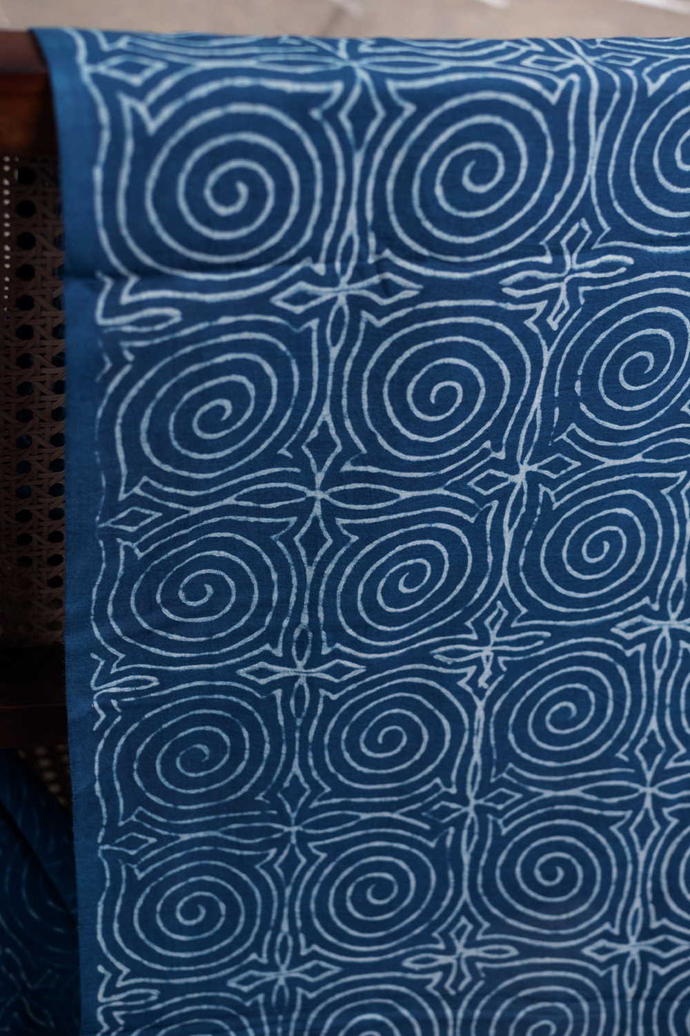 Spiral Maze Dabu Cotton Fabric - 0.9m