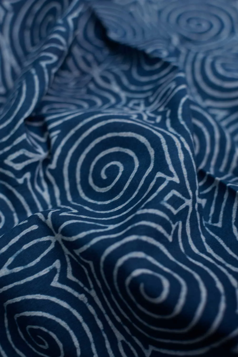 Spiral Maze Dabu Cotton Fabric - 0.9m - Image 2