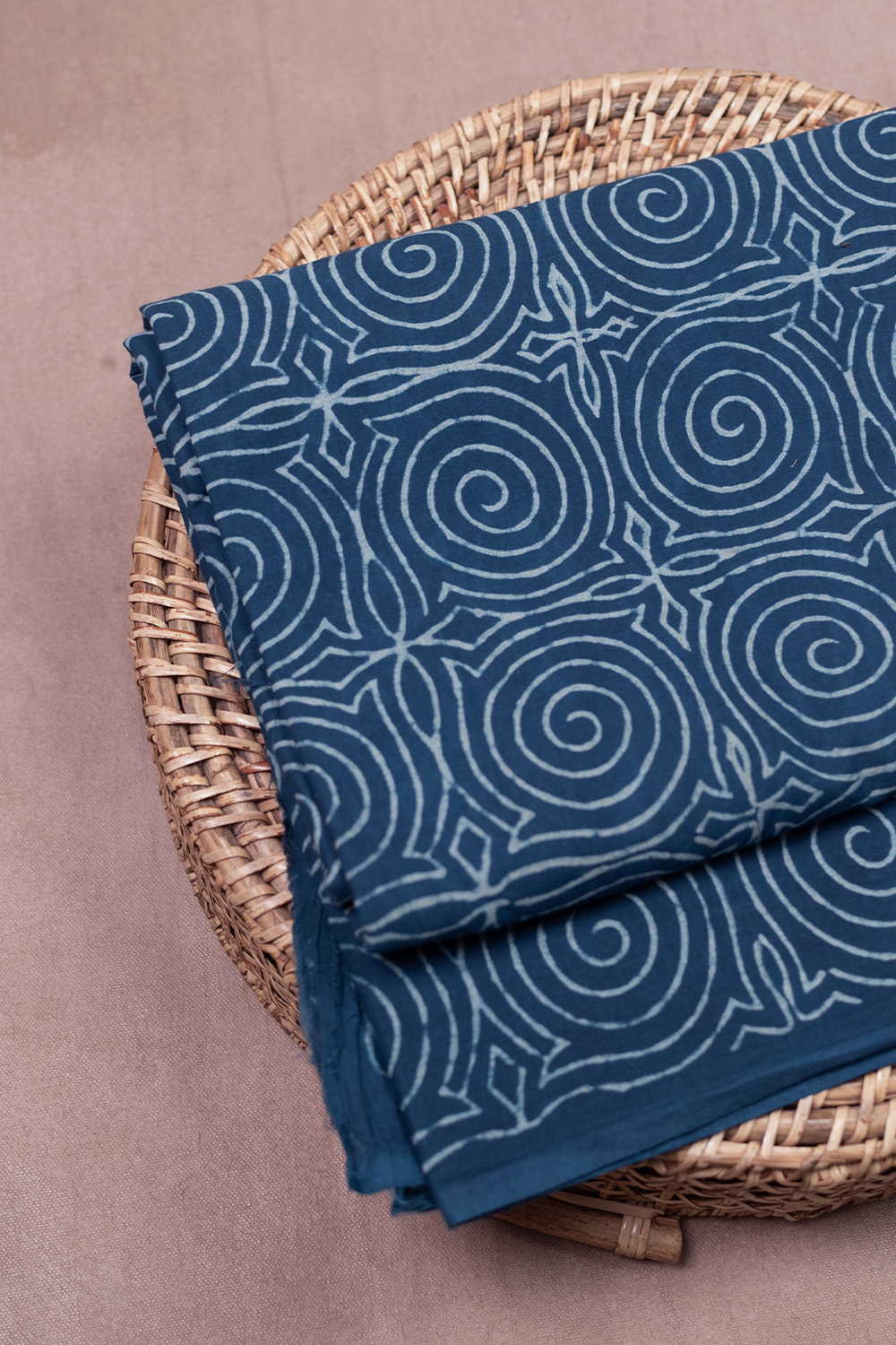 Spiral Maze Dabu Cotton Fabric - 0.9m - Image 3