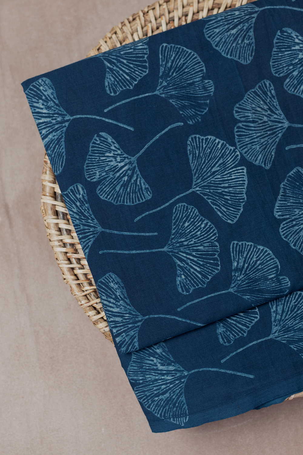 Floral Design Dabu Cotton Fabric - 0.9m - Image 2