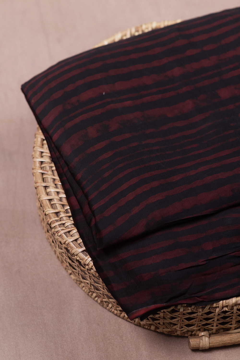Horizonal Pattern on Black Modal Silk Fabric - 0.5m - Image 2