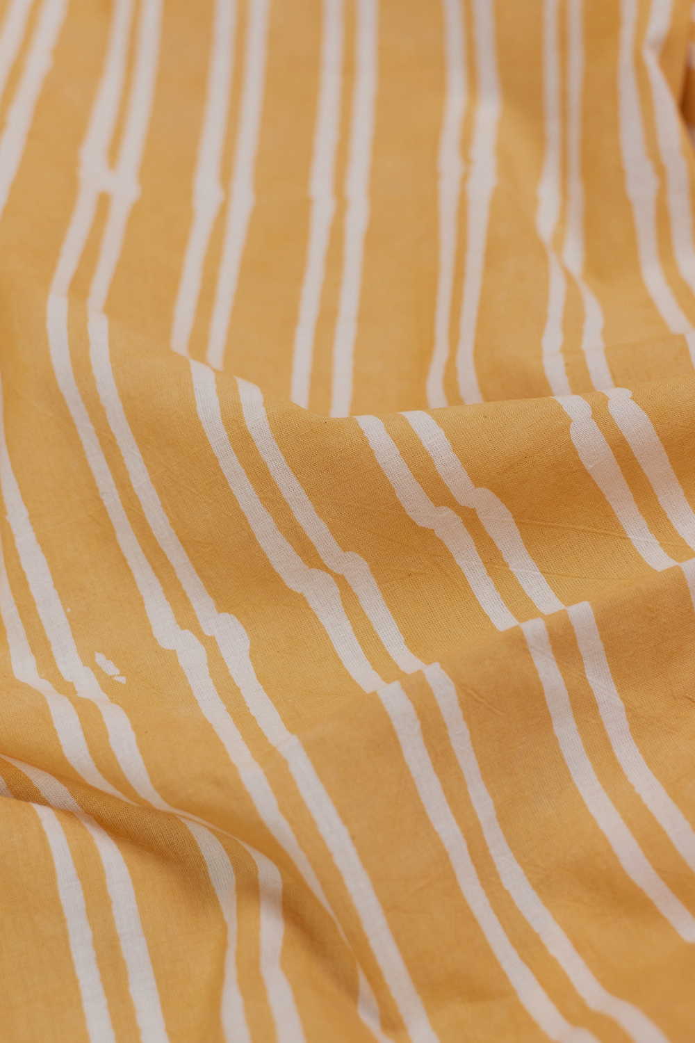 Tuscany Yellow Block Printed Batik Cotton Fabric - 0.95m - Image 2