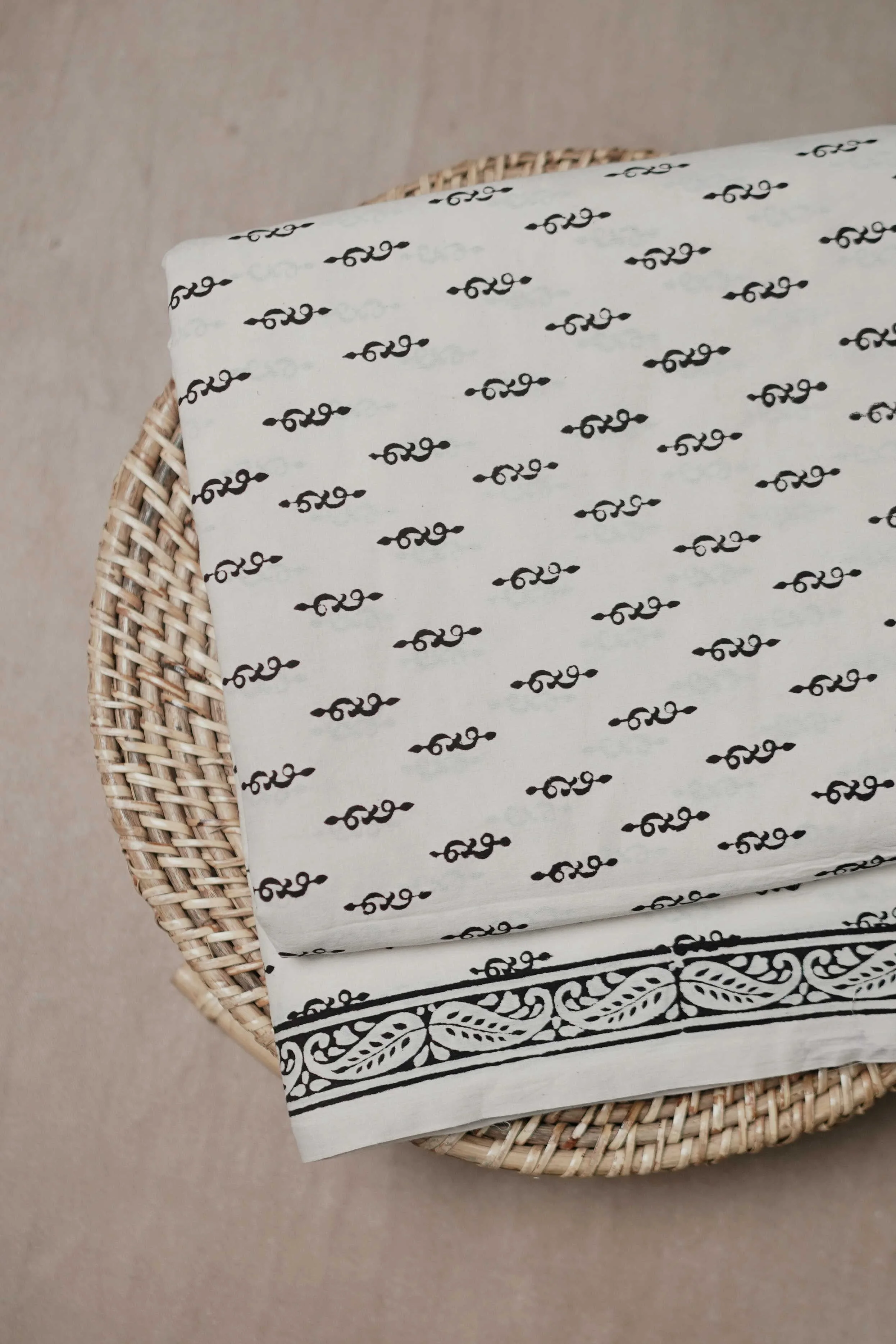 Snow Cream Bagh Cotton Fabric - 0.75m - Image 2