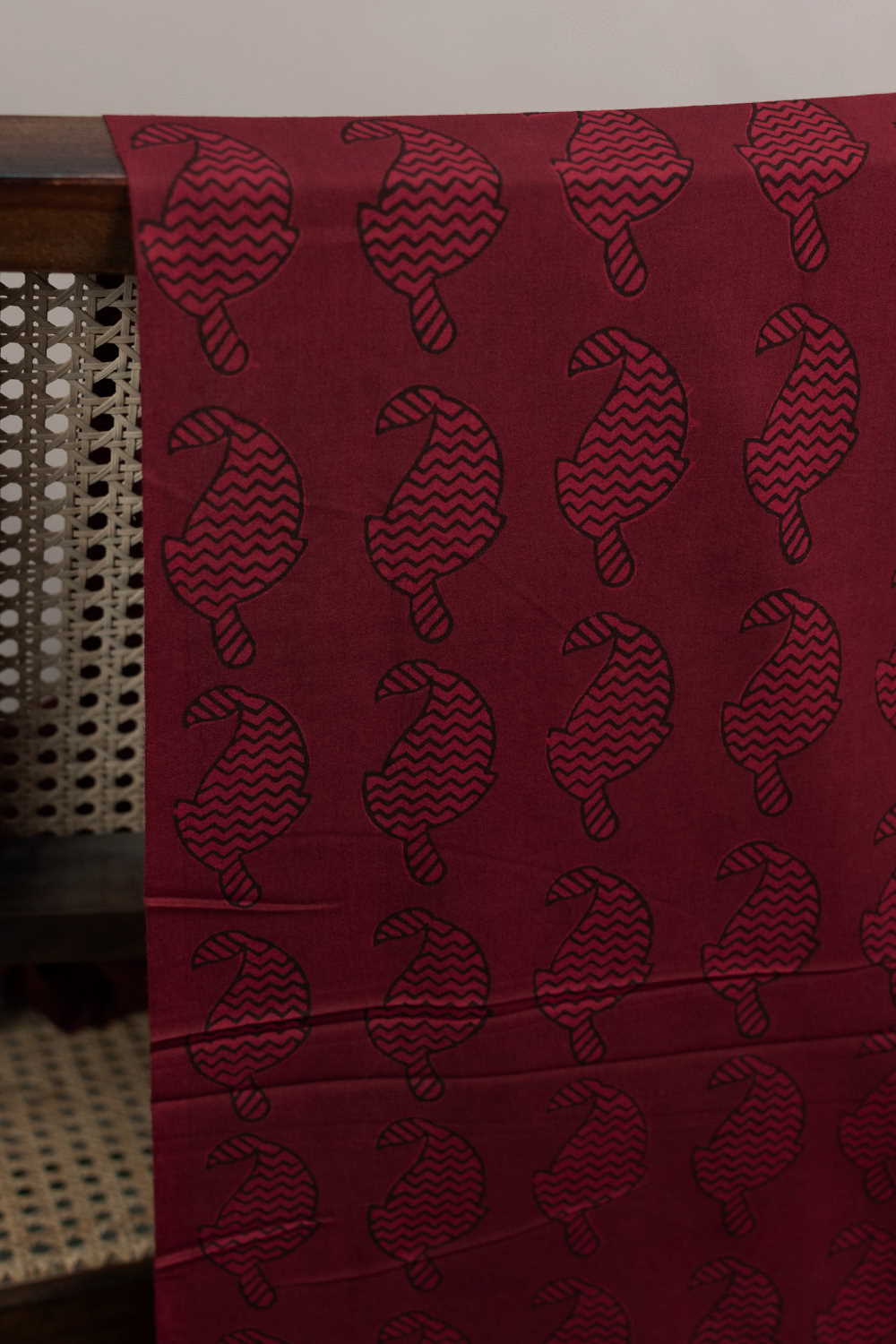 Maroon Bagh Cotton Fabric - 0.6m - Image 2