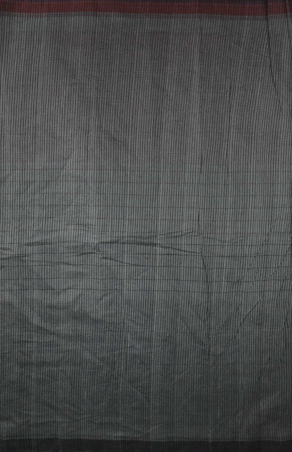Grey with Checks Handwoven Cotton Fabric - 1.5m - Image 4