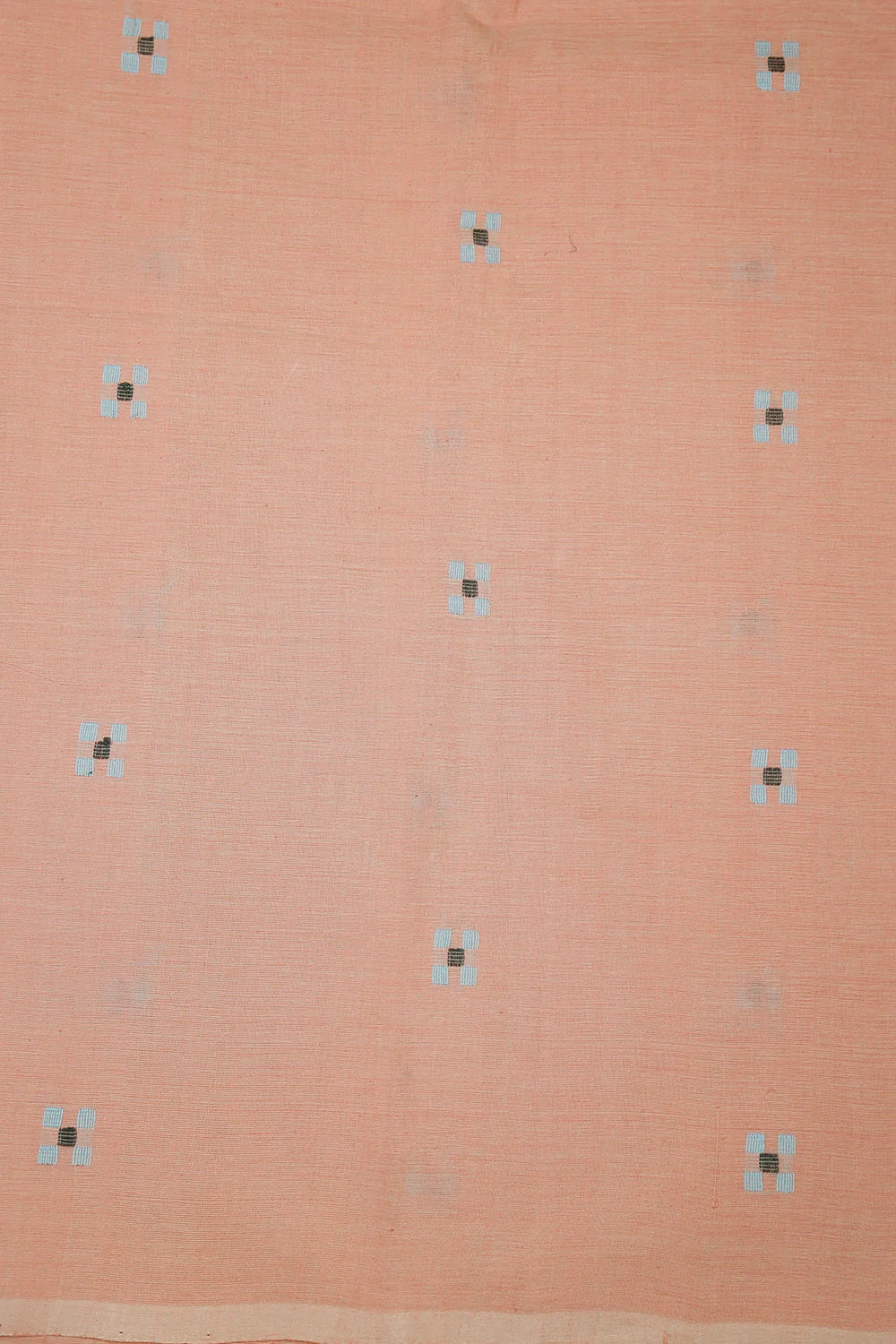 Pretty Peach Butta Handwoven Cotton Fabric - 0.7m - Image 3