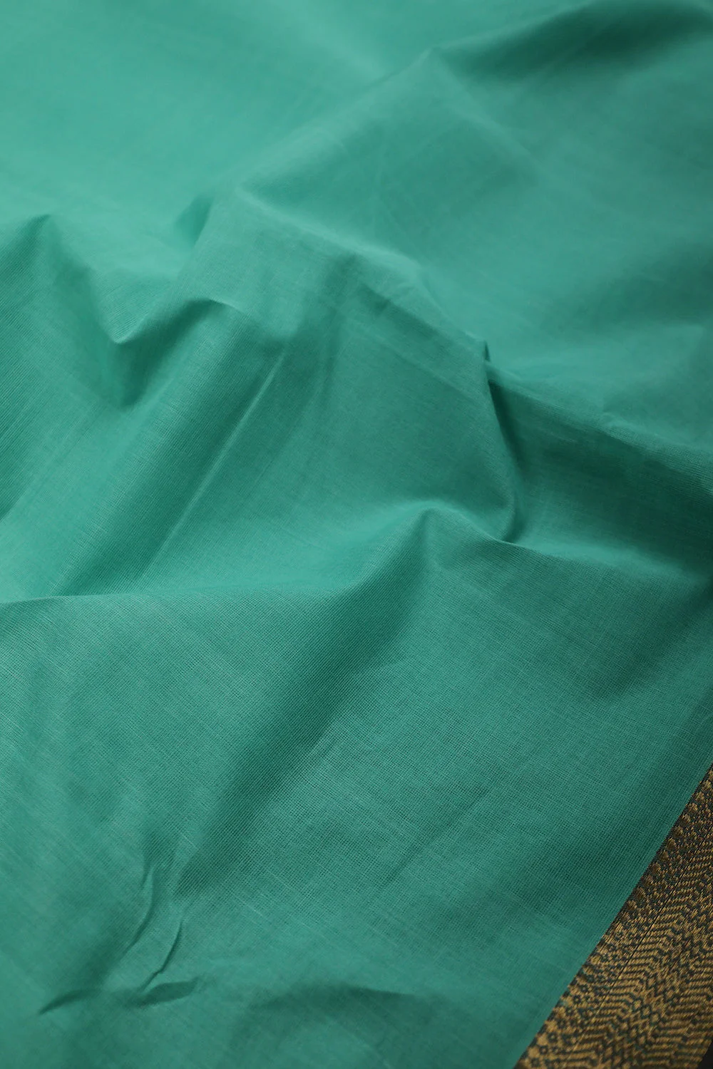 Shade of Mint Green Mangalagiri Border Cotton Fabric - 0.55m - Image 3
