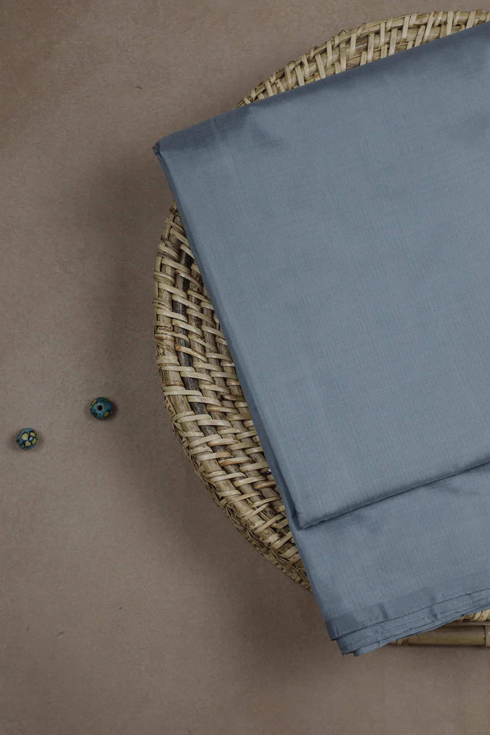 Fossil Grey Kanchi Silk Fabric - 2.2m - Image 2
