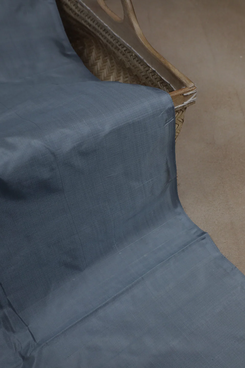 Fossil Grey Kanchi Silk Fabric - 2.2m - Image 3