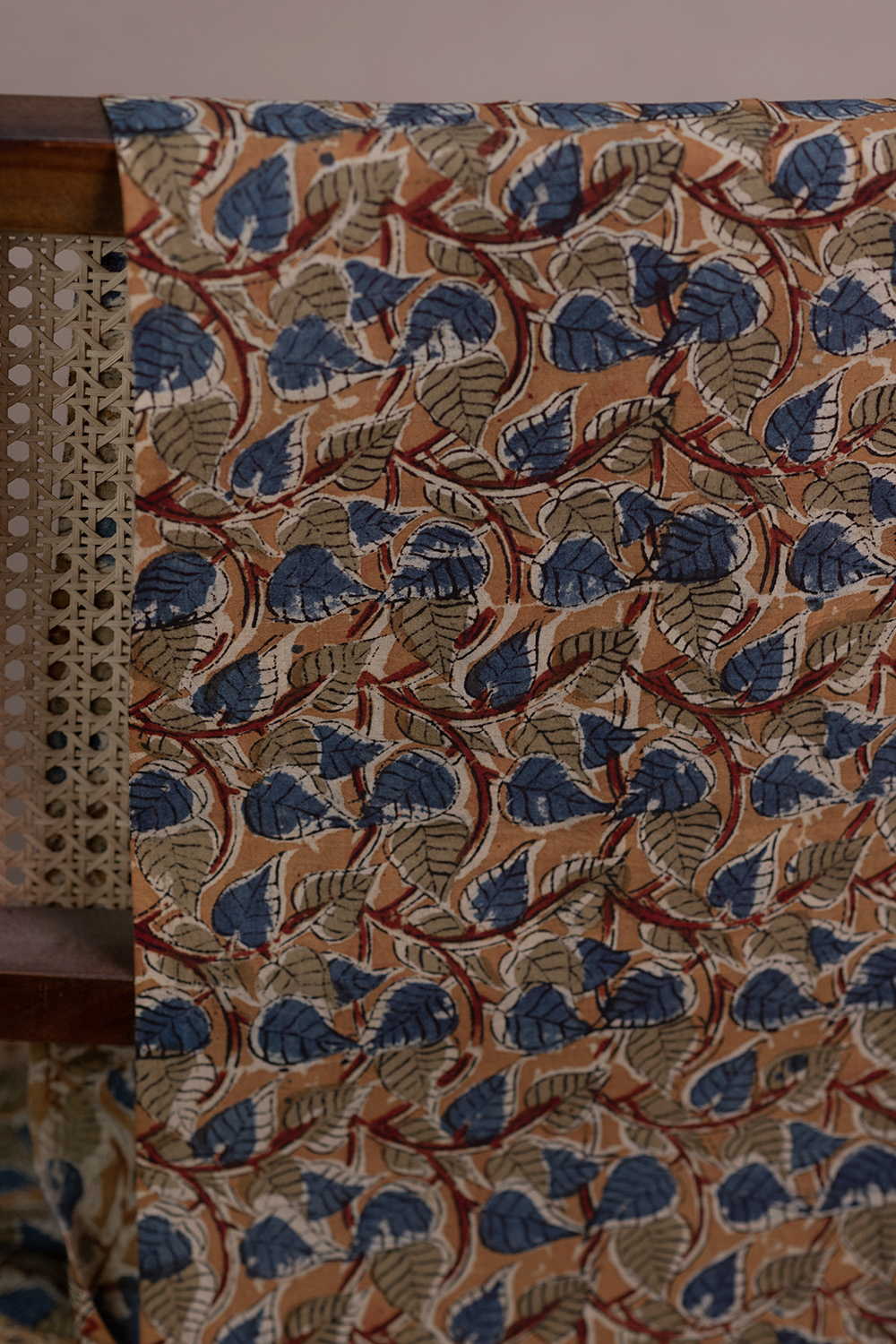 Soft Leafy Pattern Printed kalamkari Cotton Fabric