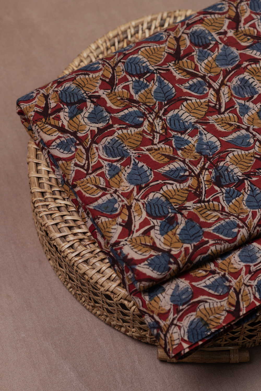 Autumn Garden Trail Printed kalamkari Cotton Fabric - Image 2