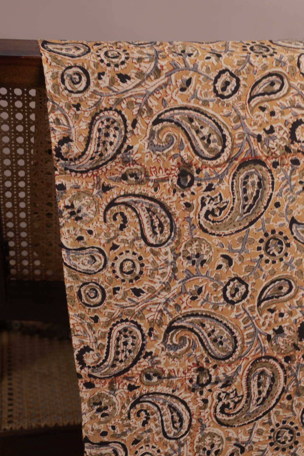 Sandstone Paisley Printed kalamkari Cotton Fabric