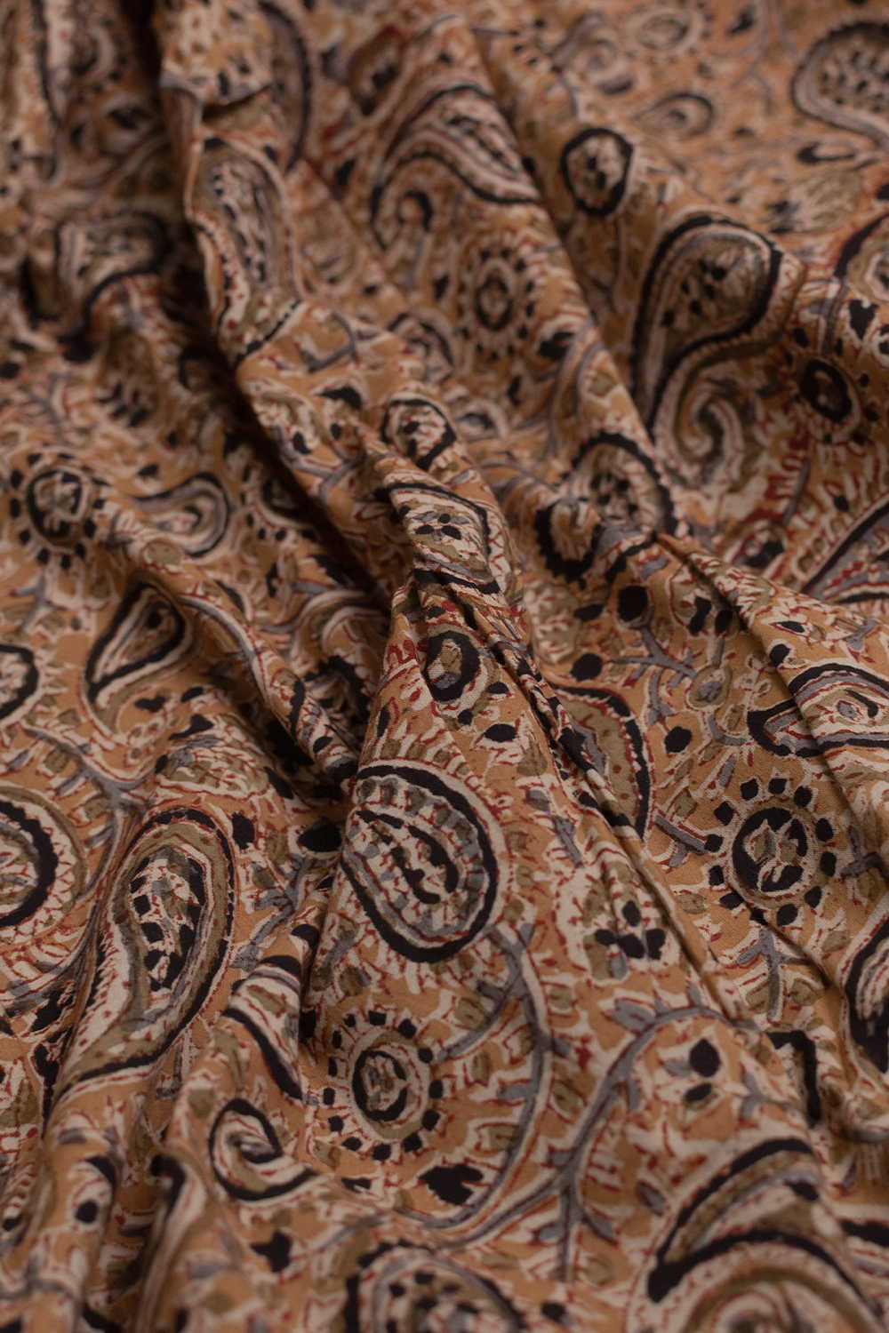 Sandstone Paisley Printed kalamkari Cotton Fabric - Image 2