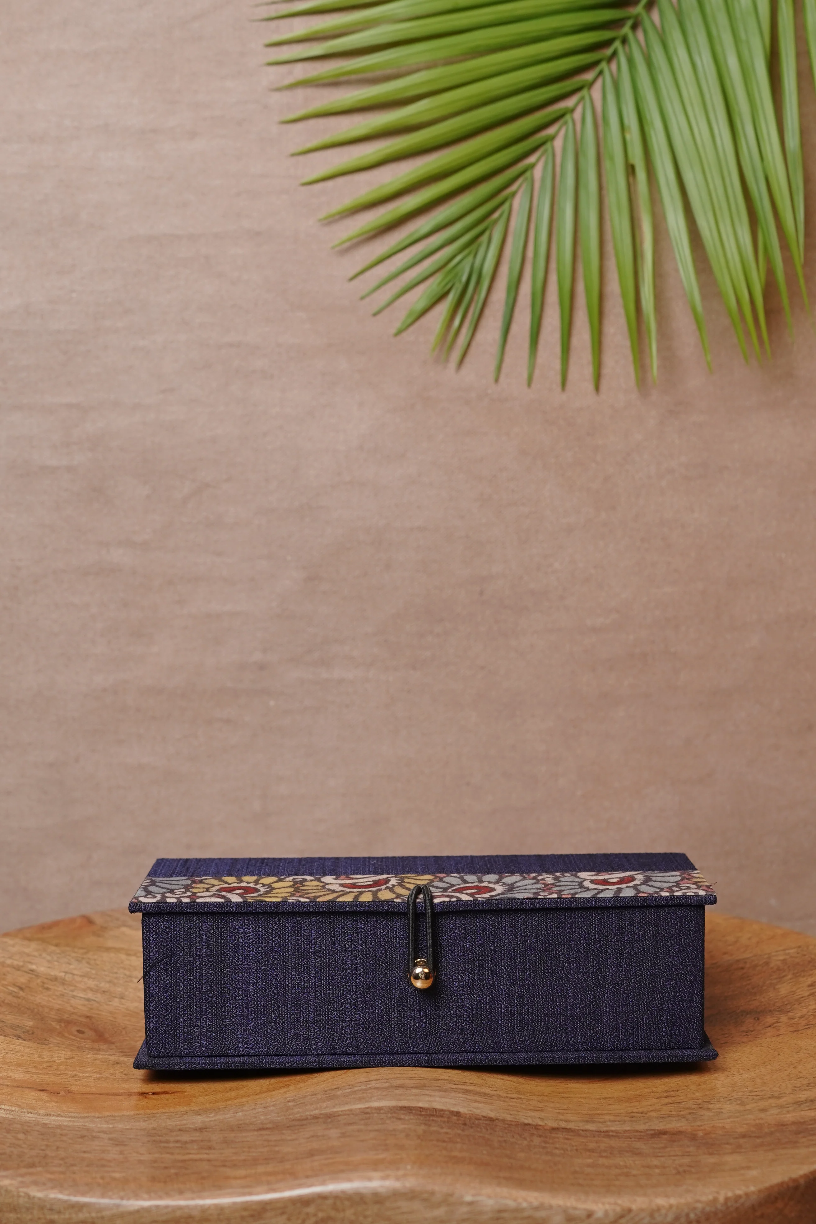 Indigo - Handcrafted Storage Box in Kalamkari Art - Image 3