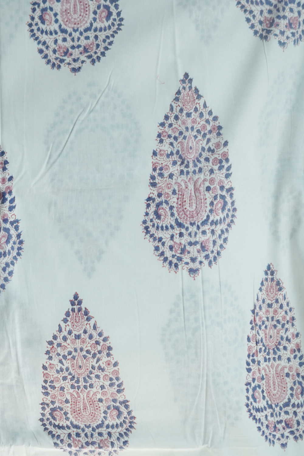 Big Floral on Cream Sanganeri Cotton Fabric - Image 4