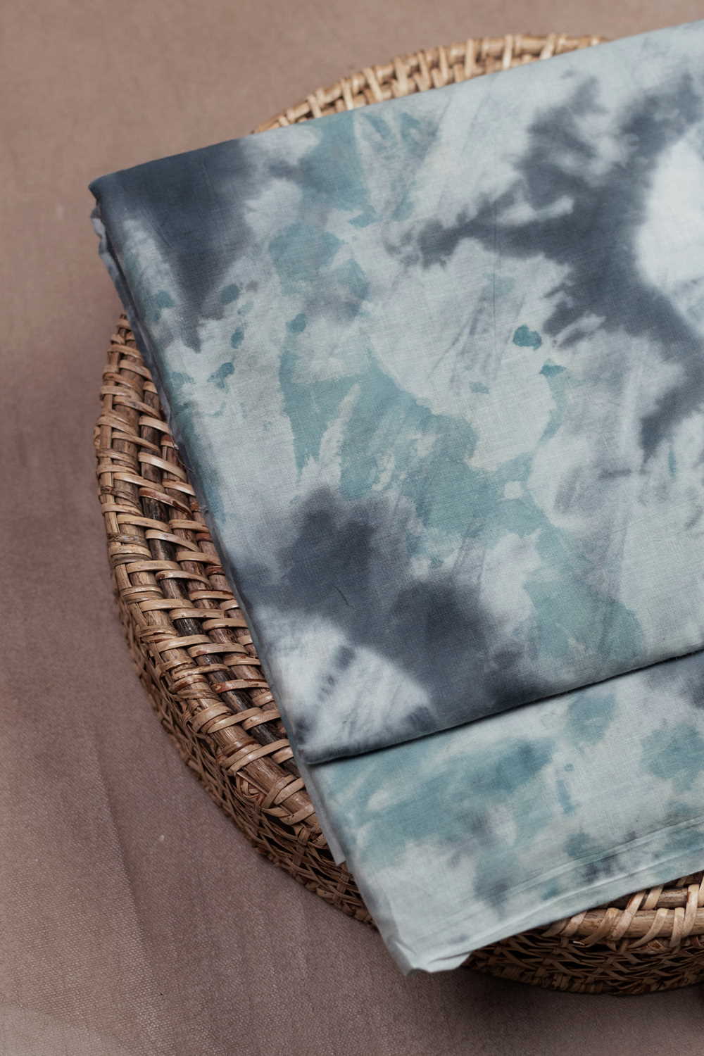 Smudged Grey Tie & Dye Cotton Fabric