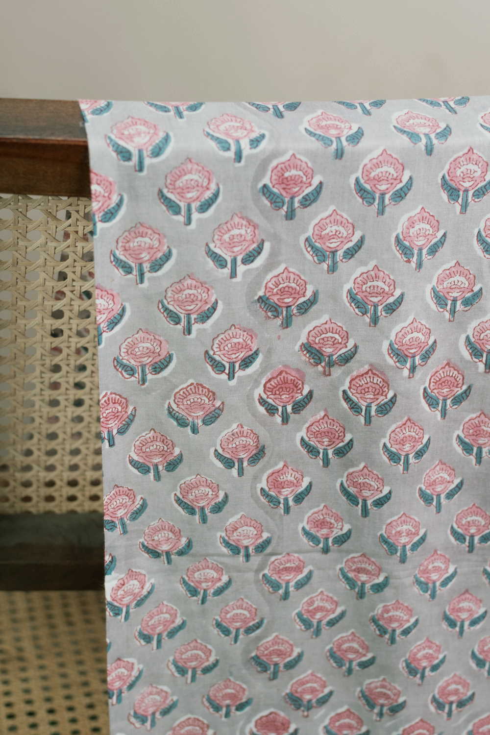 Little Butta - Grey Sanganeri Cotton Fabric - Image 2