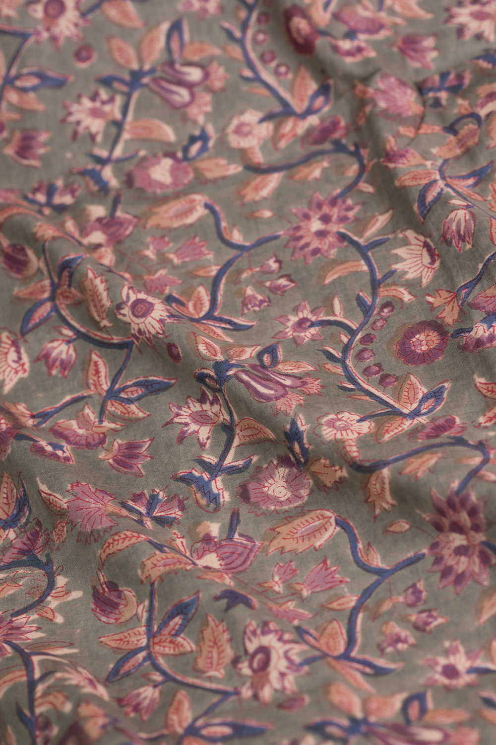 Fresh Summer Florals Sanganeri Cotton Fabric - Image 3
