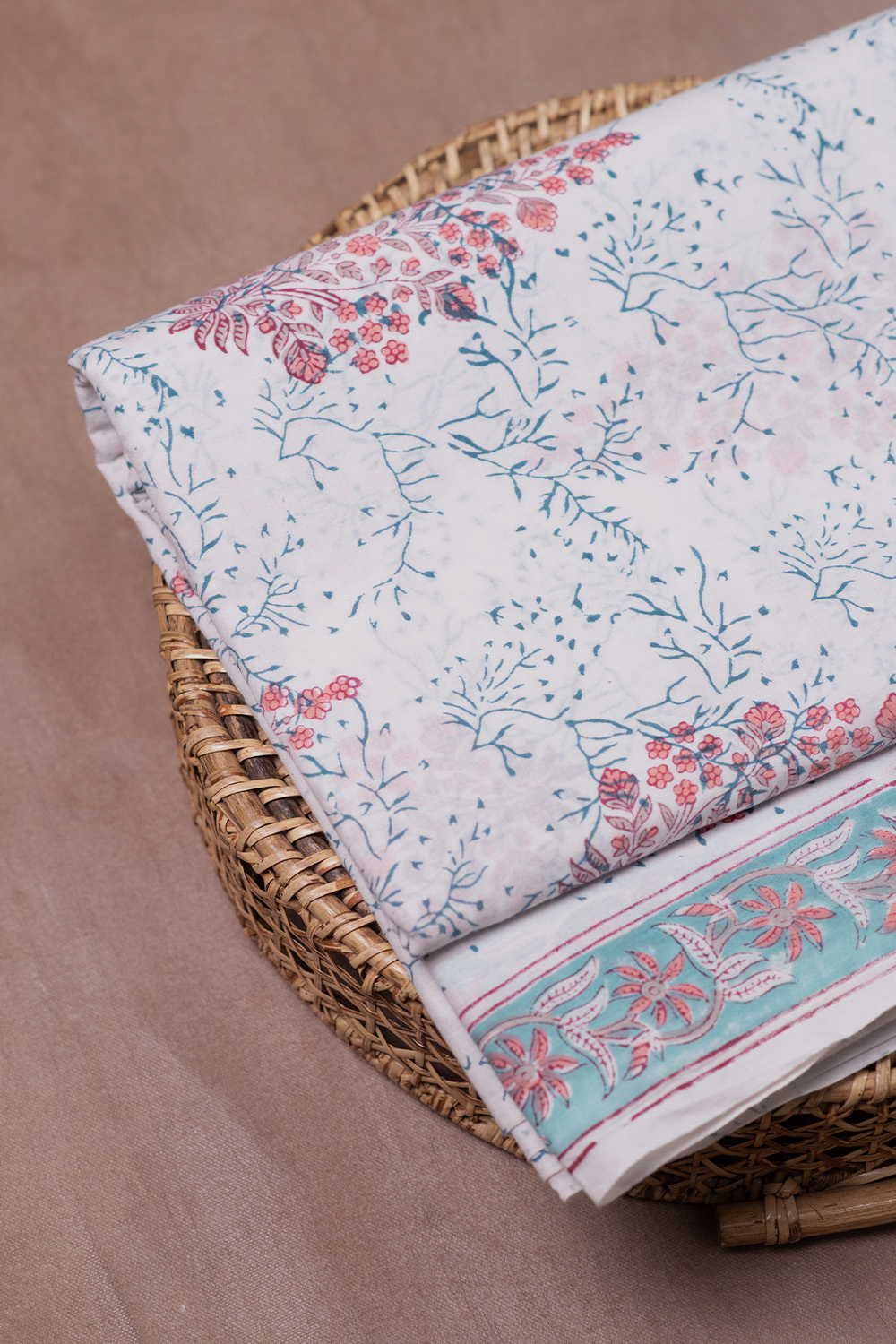 Ivory Cream Sanganeri Cotton Fabric