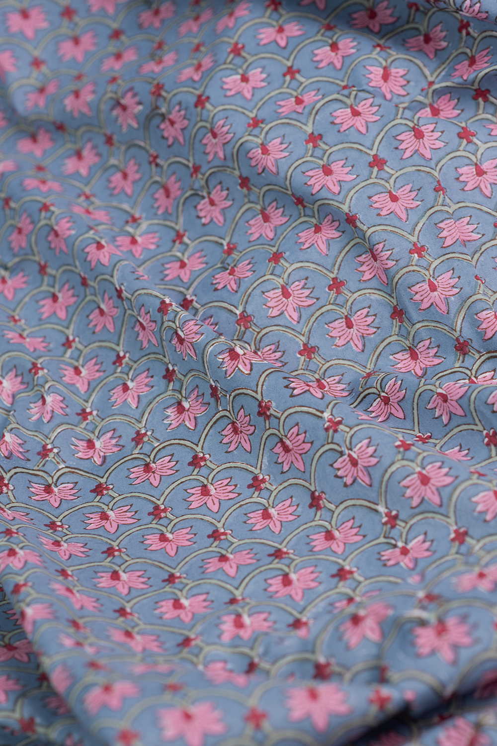Intricate Design with Border Sanganeri Cotton Fabric - Image 3
