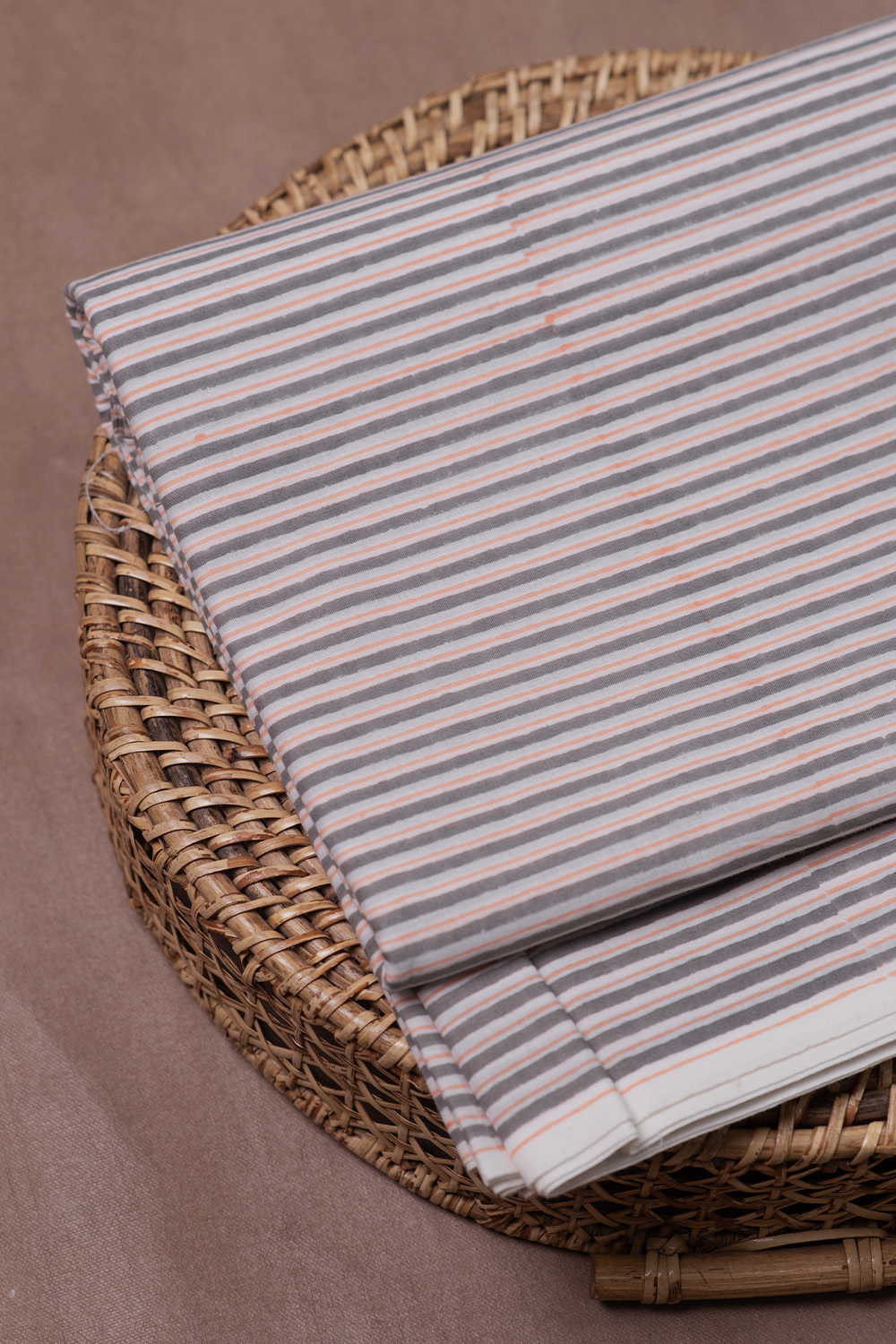 Fine Line Stripes Sanganeri Cotton Fabric