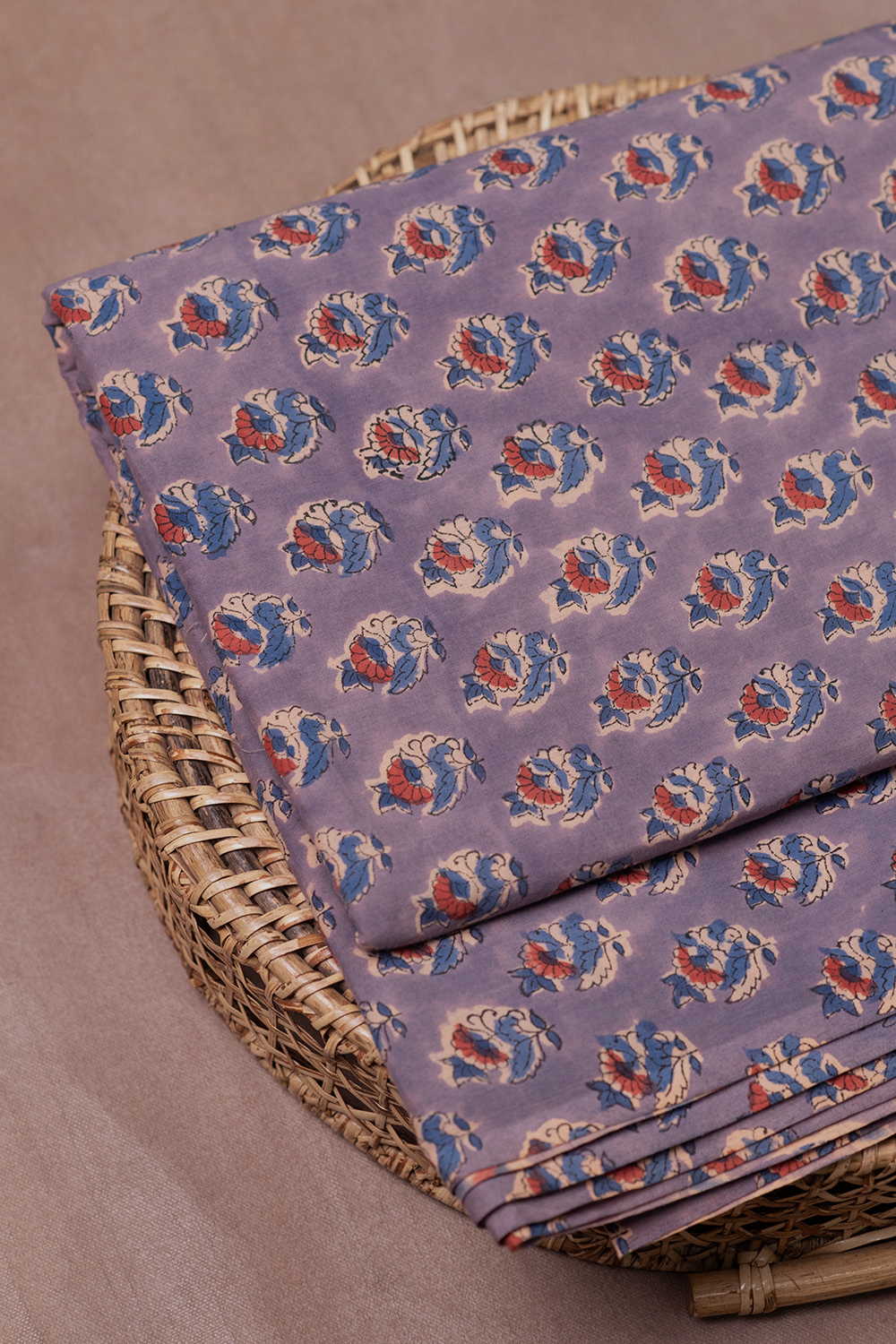 Delicate Flowers Sanganeri Cotton Fabric