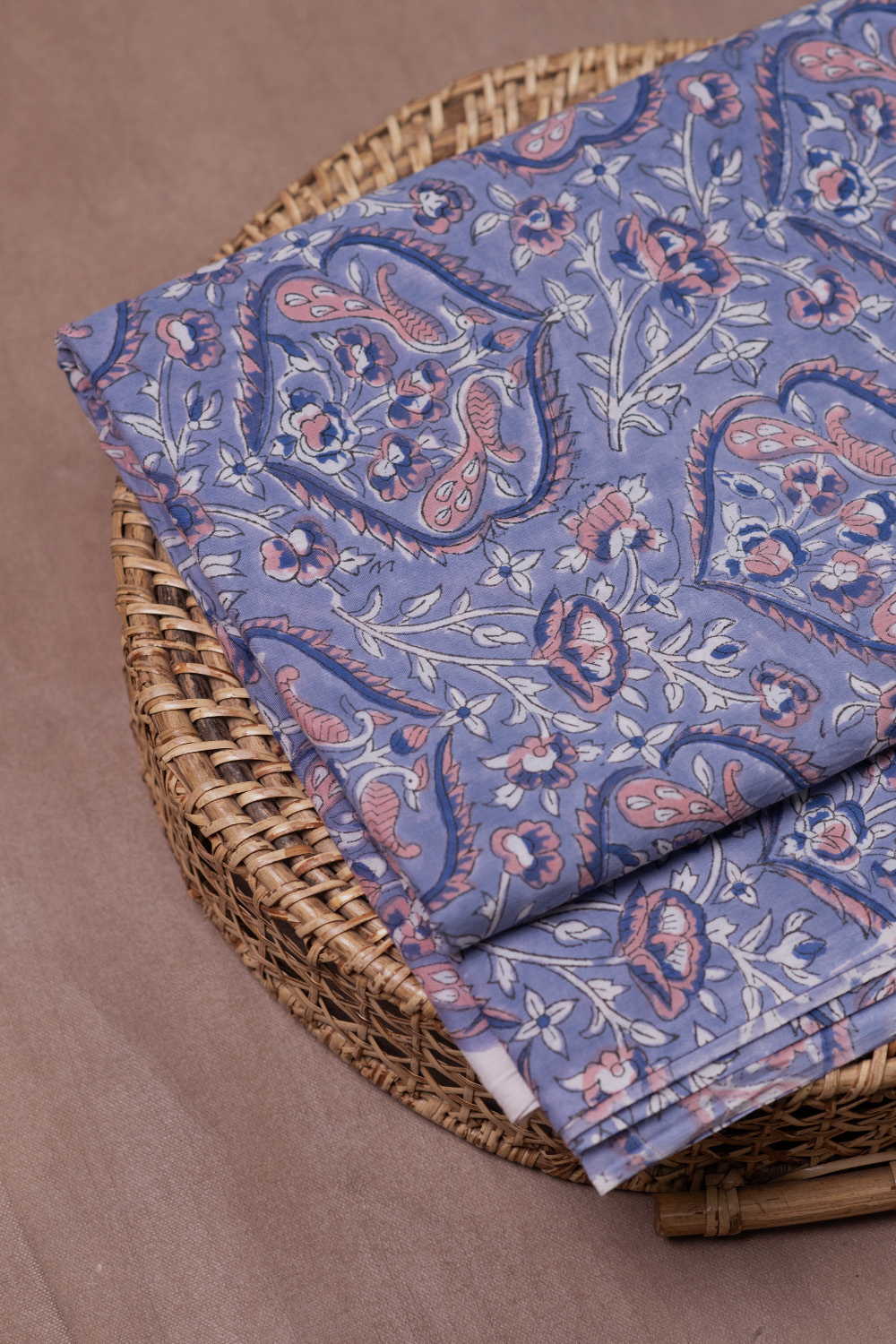 Intricate Design Sanganeri Cotton Fabric
