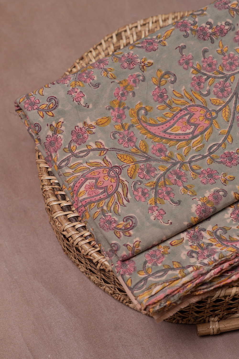 Paisley Garden Sanganeri Cotton Fabric