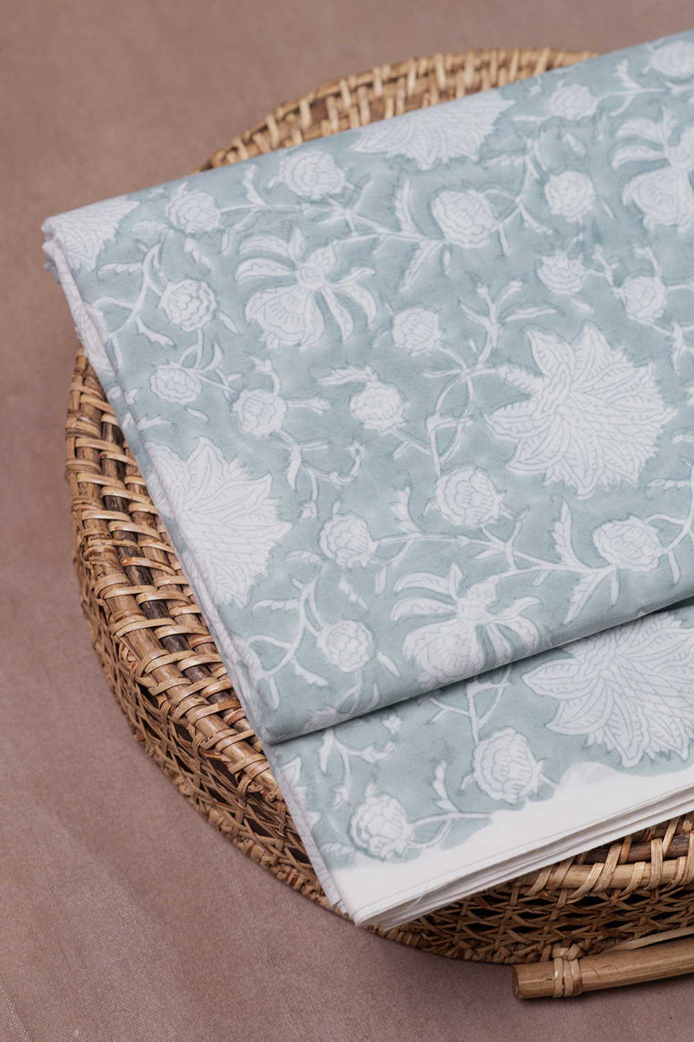 Fresh Leaf Florals Sanganeri Cotton Fabric