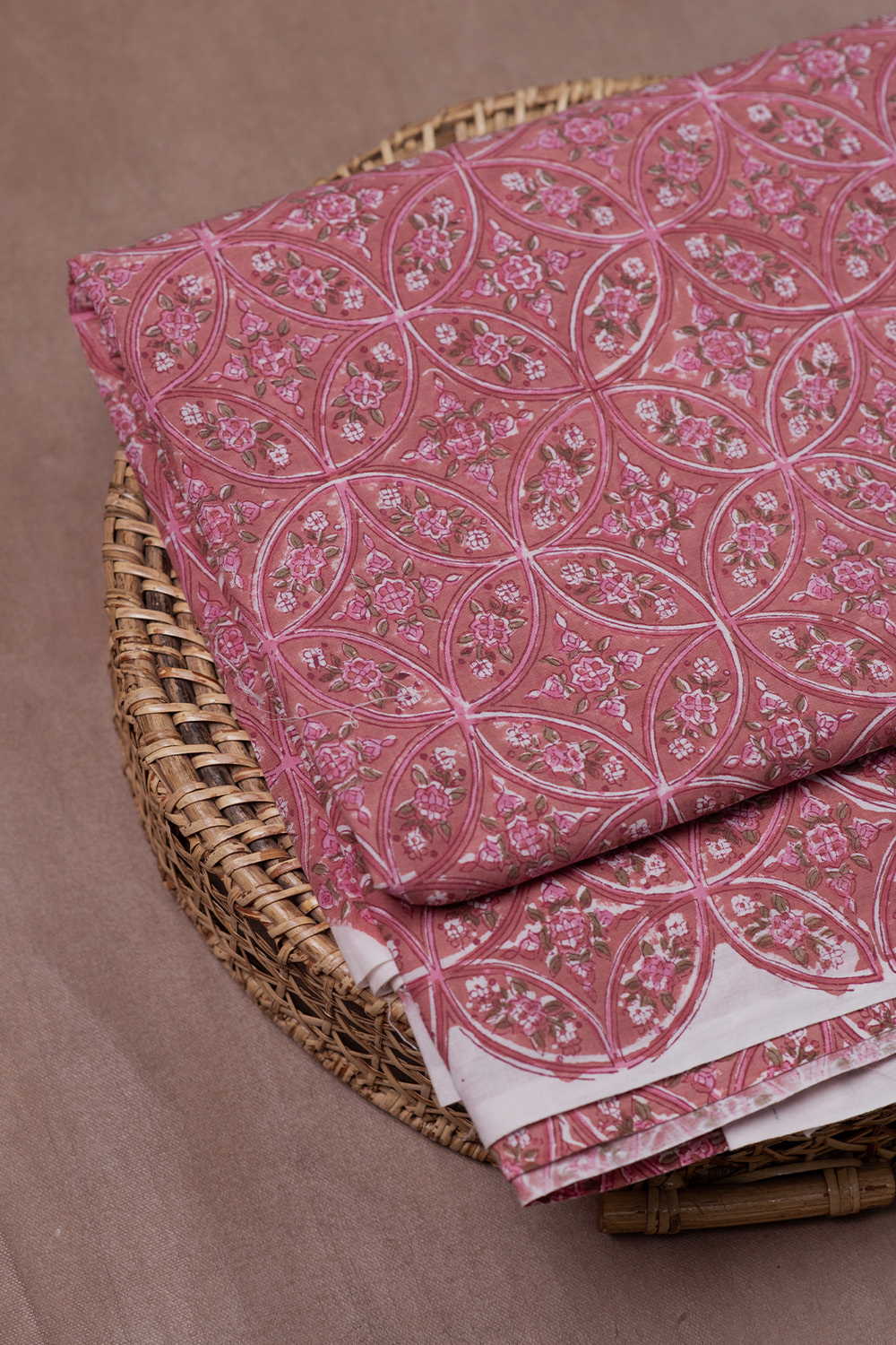 Blossom Net Pattern Sanganeri Cotton Fabric